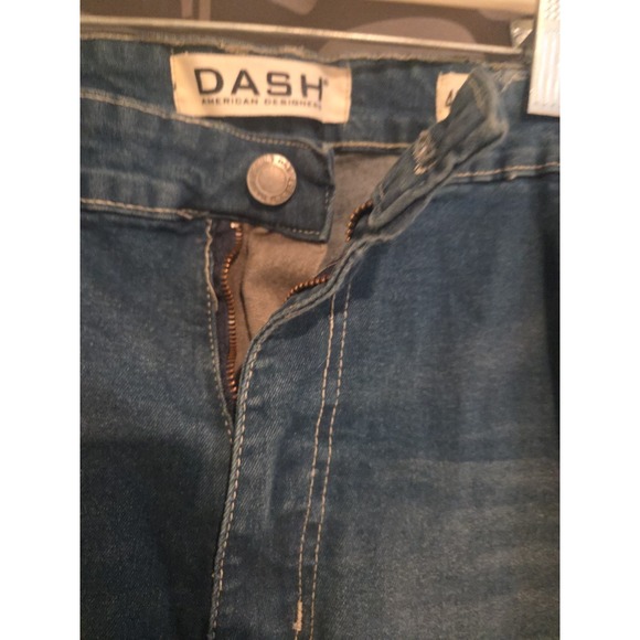 Dash American Designers Blue Distressed‎ Jeans, Ripped Moto Jeans, Men's 48x34 - Picture 5 of 9
